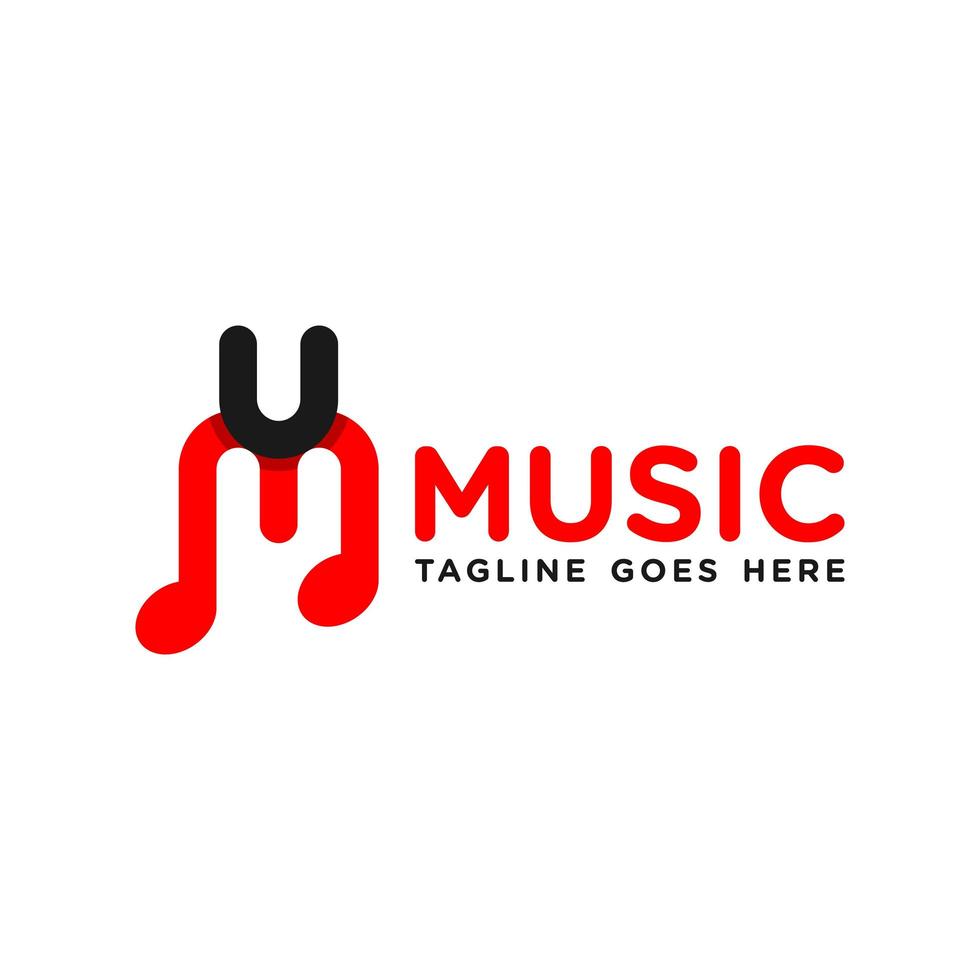 modern music logo initials m vector