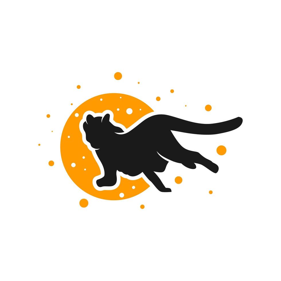 running cheetah animal logo vector