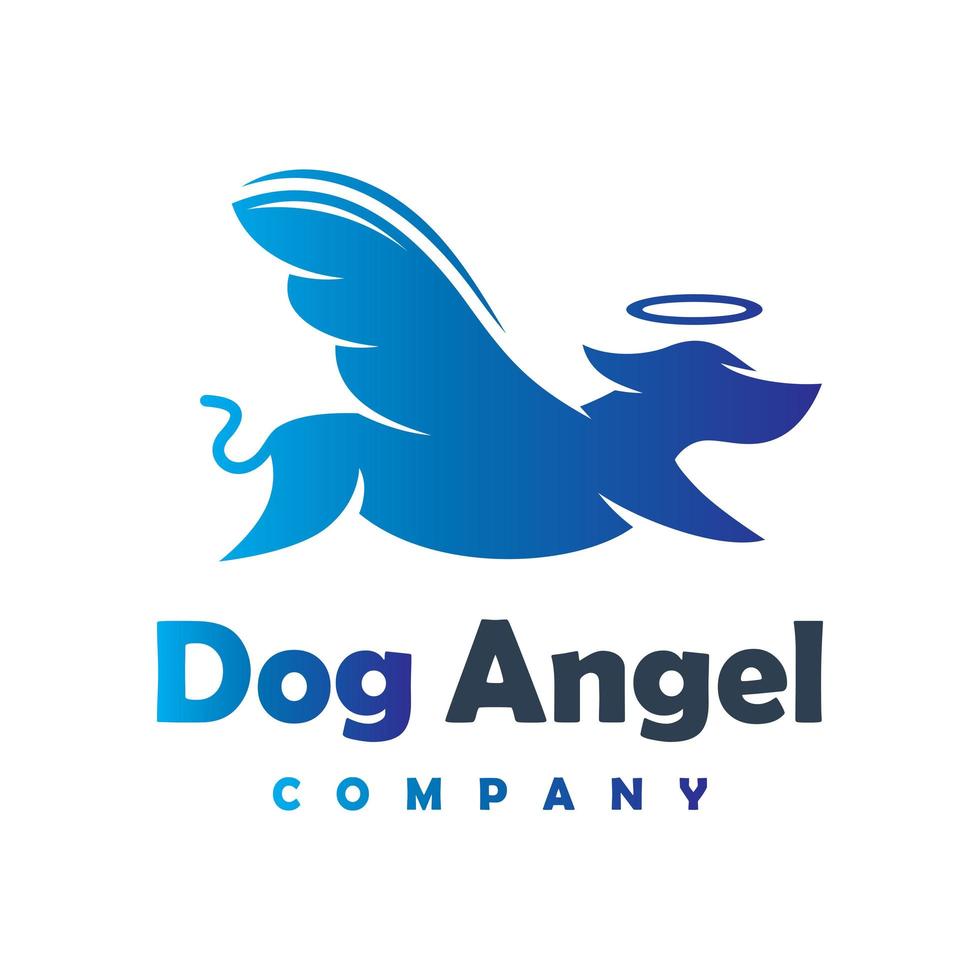 angel perro animal logo diseña tu empresa vector