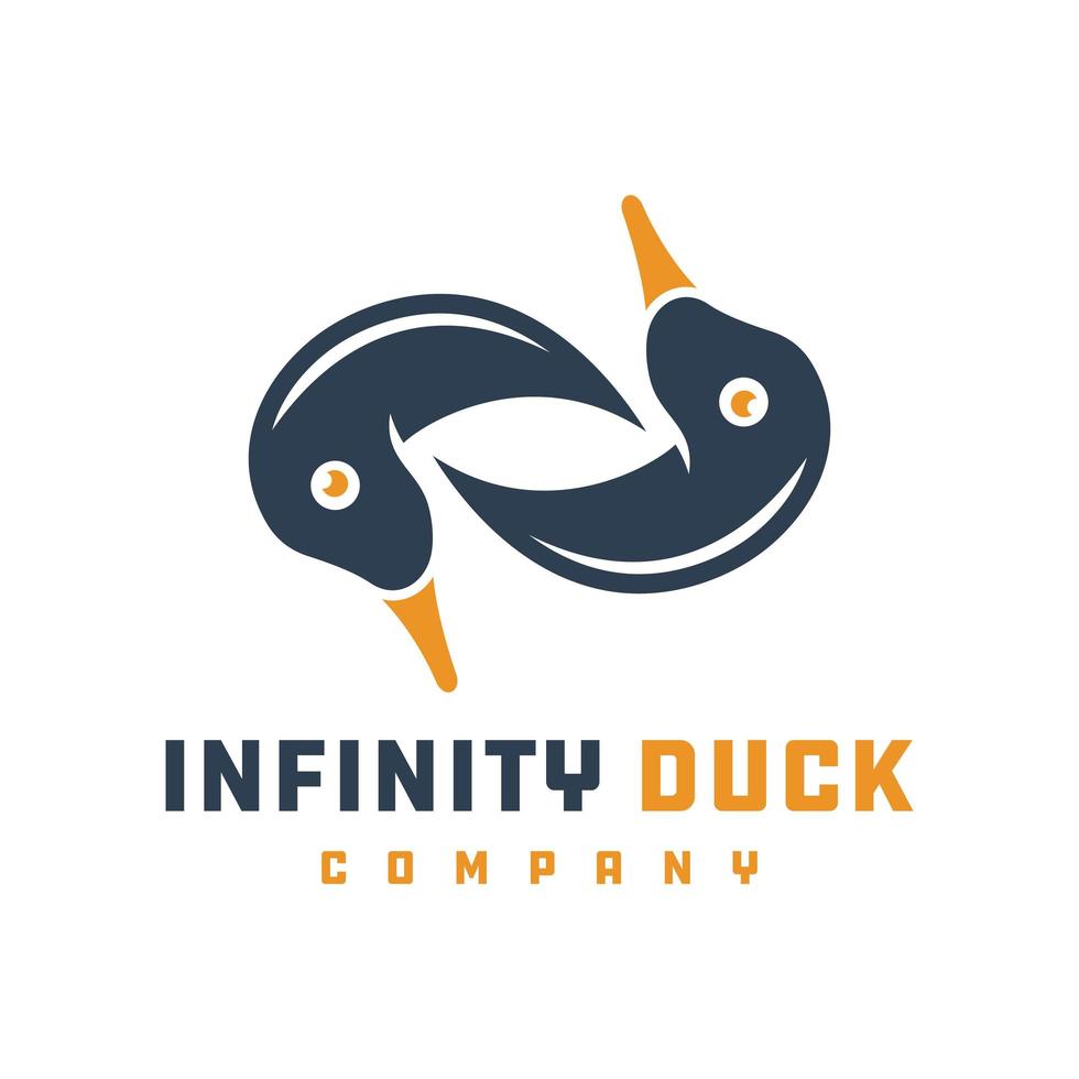 diseño de logotipo de pato infinito vector