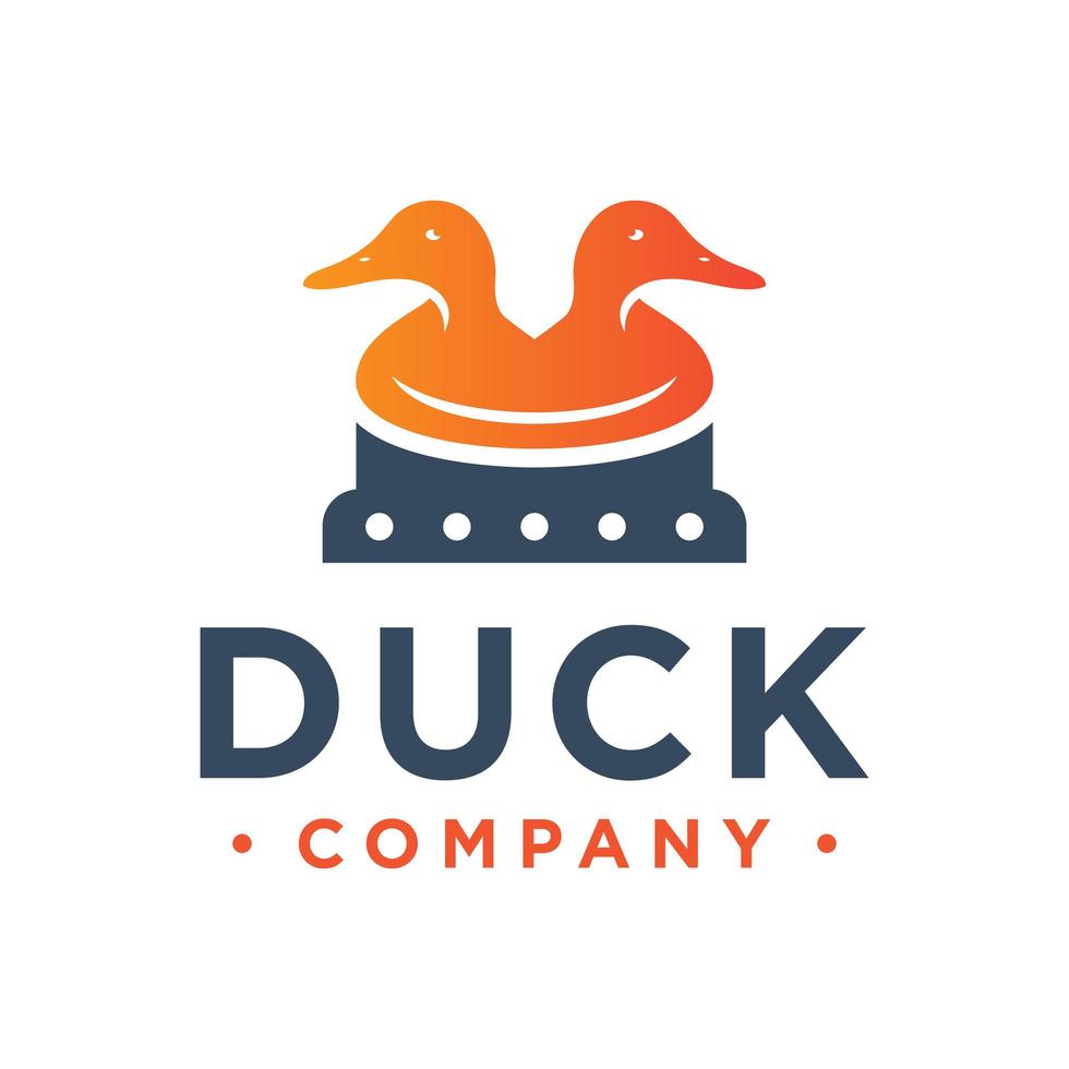 two duck head logo design vector