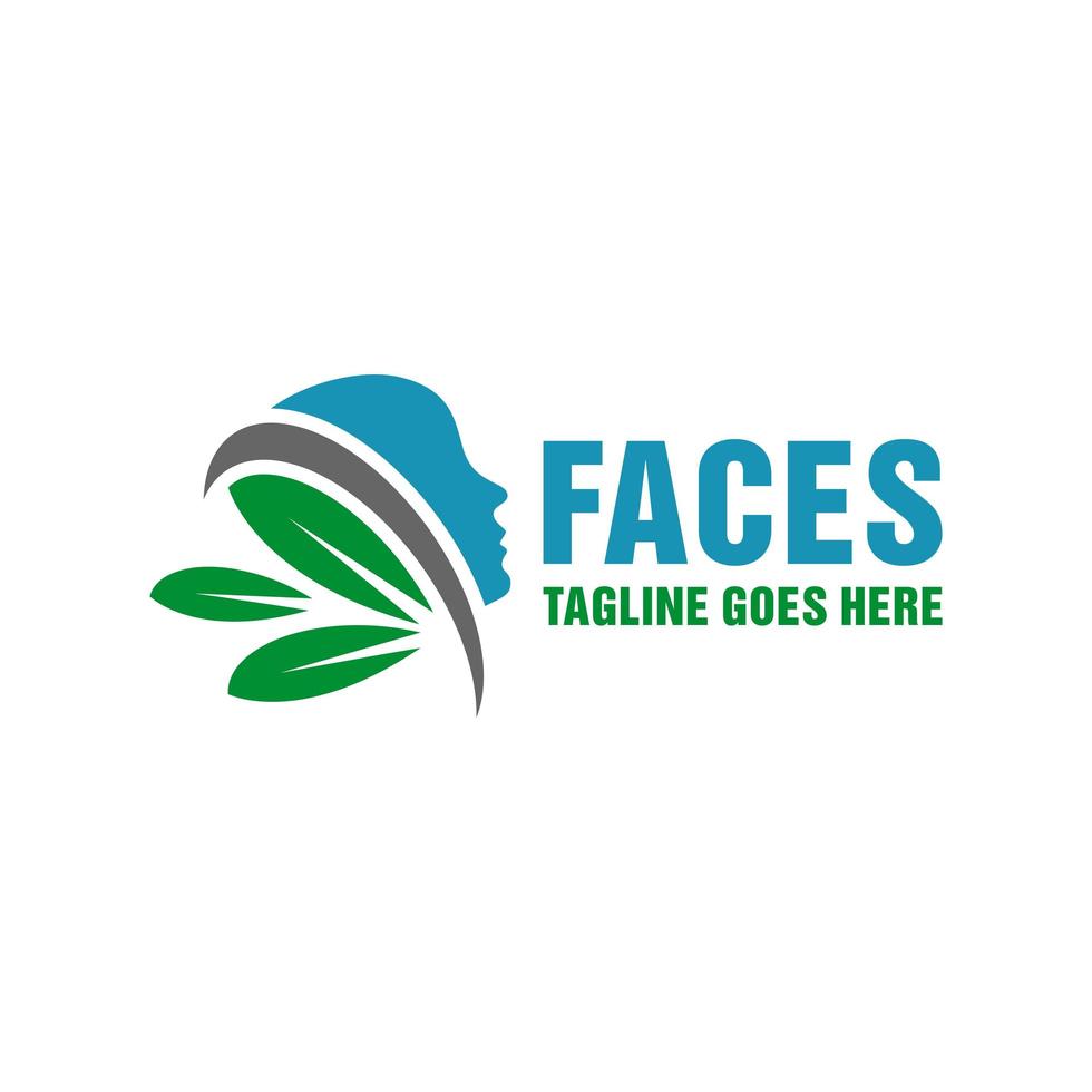 natural facial health modern logo vector