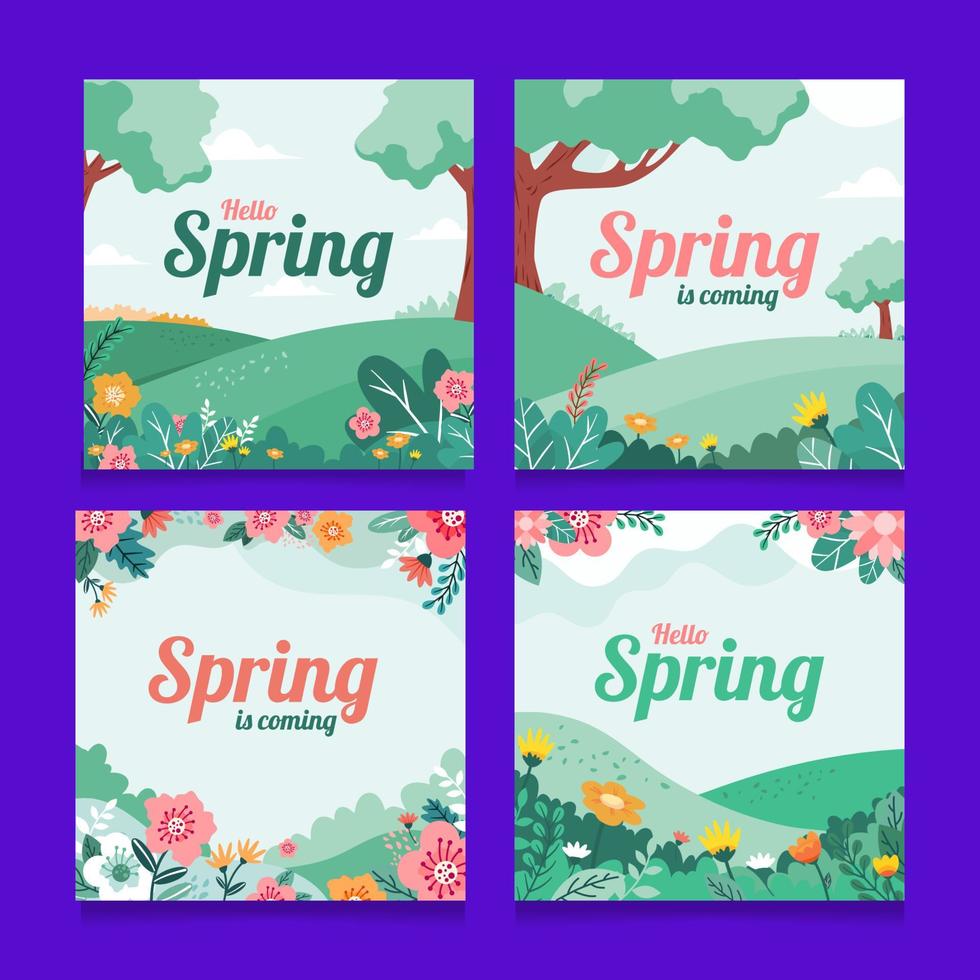 Spring Season Greeting Template vector