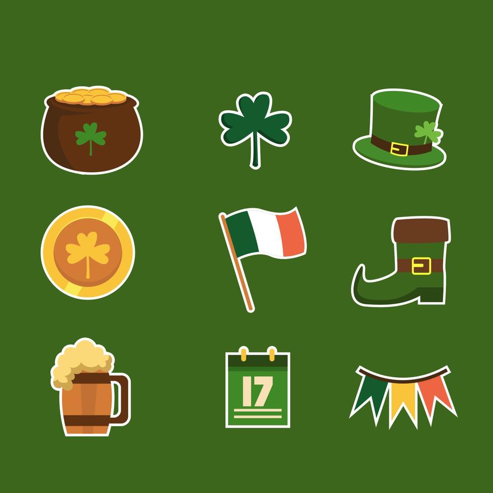 St. Patrick Day Icons Set vector