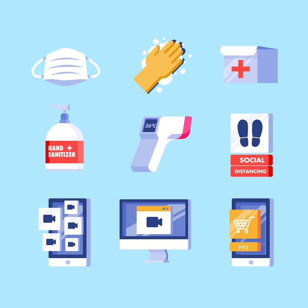 New Normal Icon Set vector