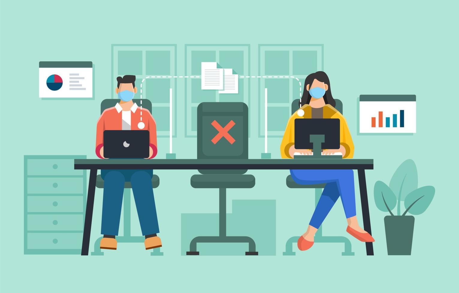 New Normal Back to Work Activity vector