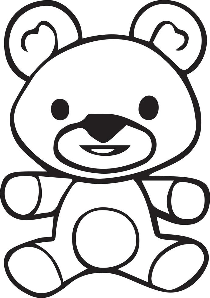 oso para colorear página linda caricatura dibujo ilustración descarga gratuita vector