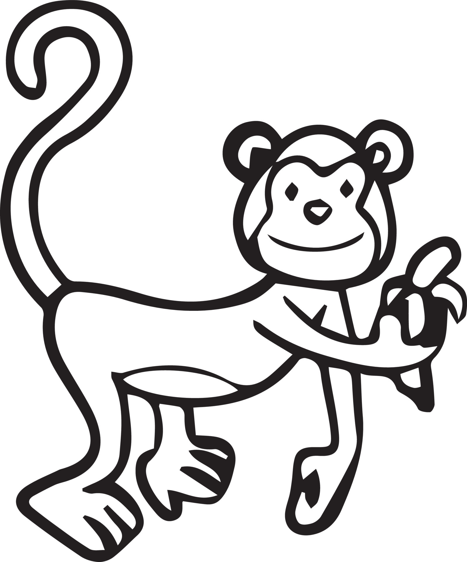 página para colorear de mono dibujos animados lindo dibujo ilustración  descarga gratuita 5021146 Vector en Vecteezy