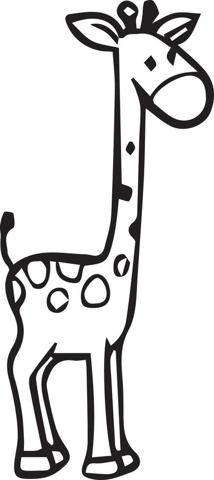 giraffe coloring page cute cartoon drawing illustration free download  5021160 Vector Art at Vecteezy