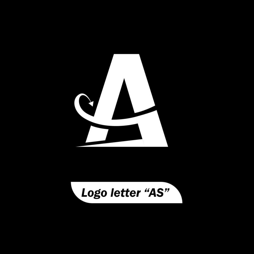 abstract modern style AS or SA letter logo design vector