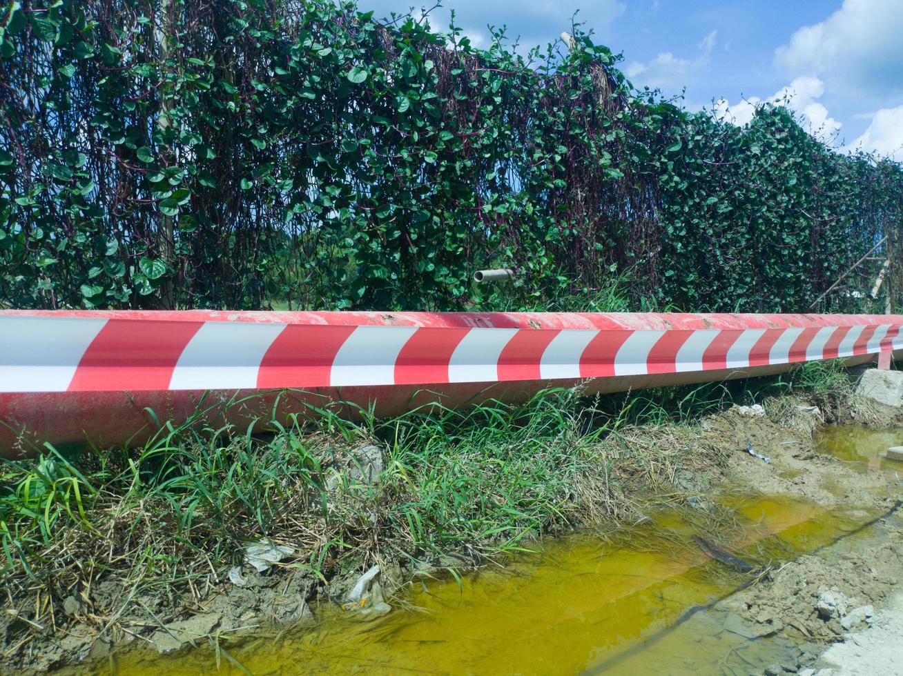 red and white danger tape, prohibited from passing photo