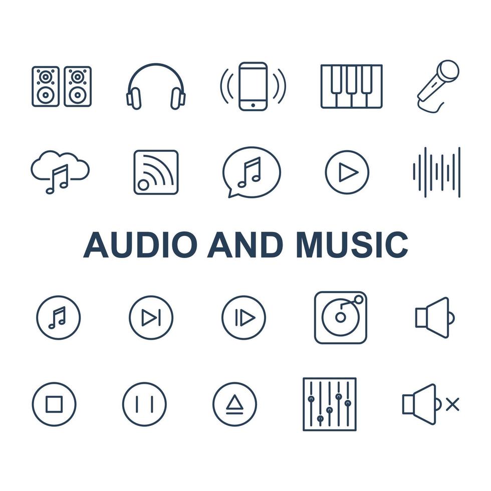 audio and music for web, presentation, logo, Icon Symbol vector