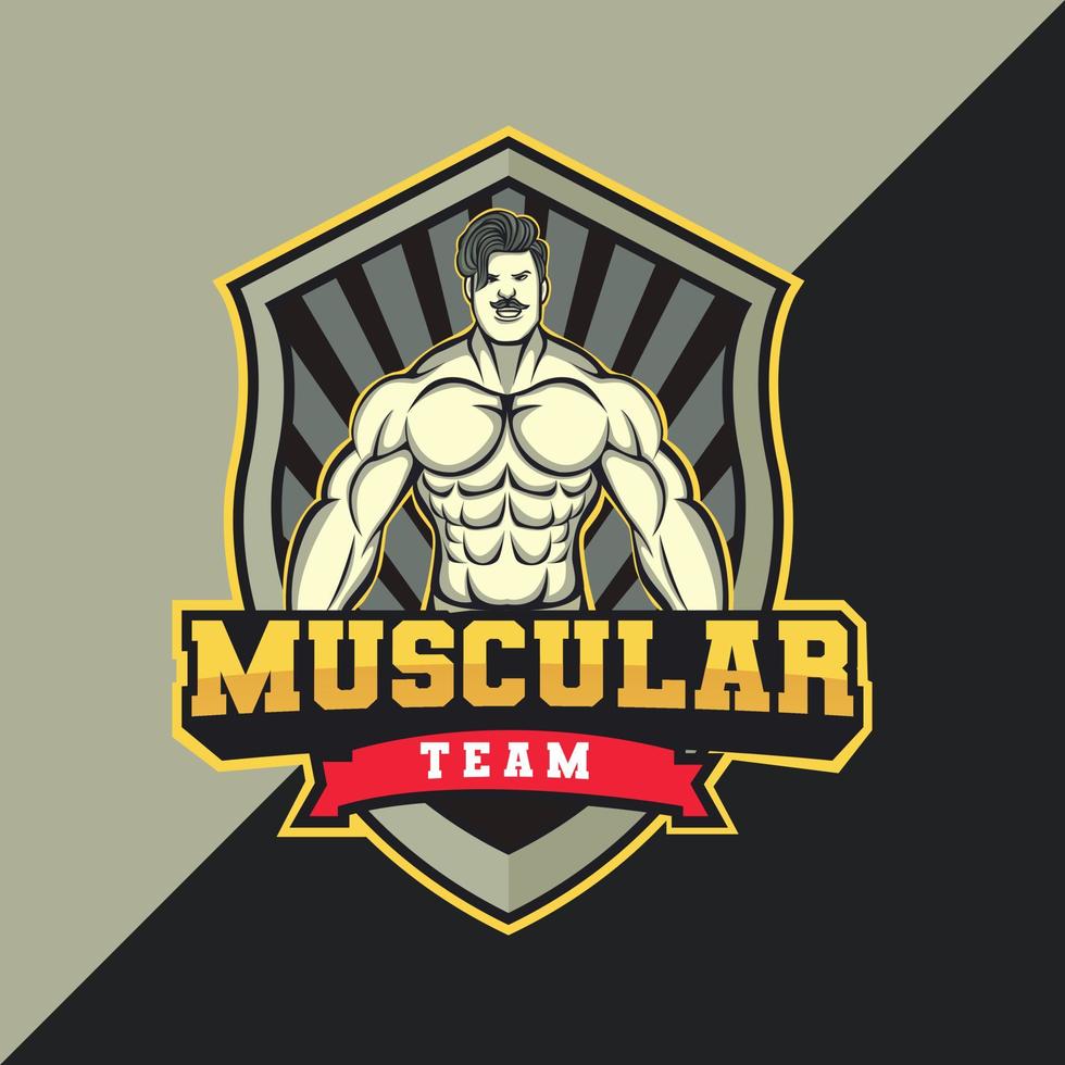 Muscular man Mascot Logo vector