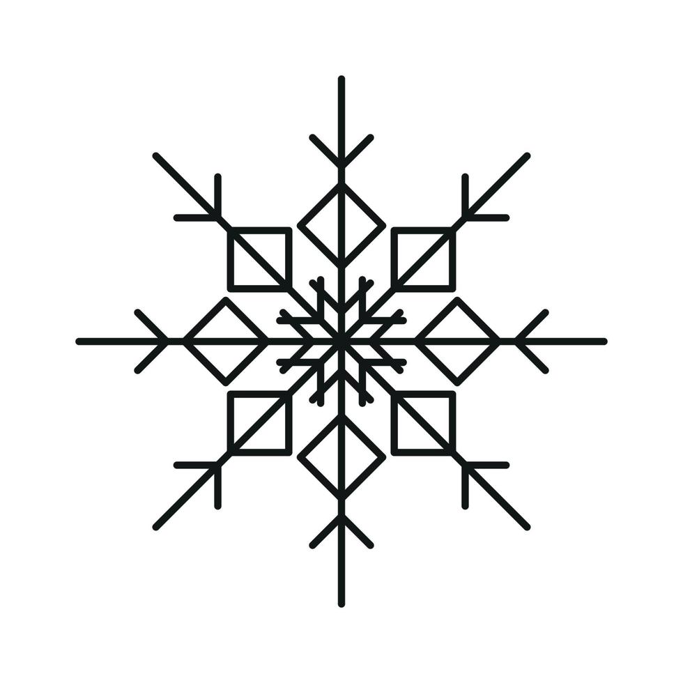 Simple winter snowflake icon. Great design for any purposes. Vector illustration isolated on white background