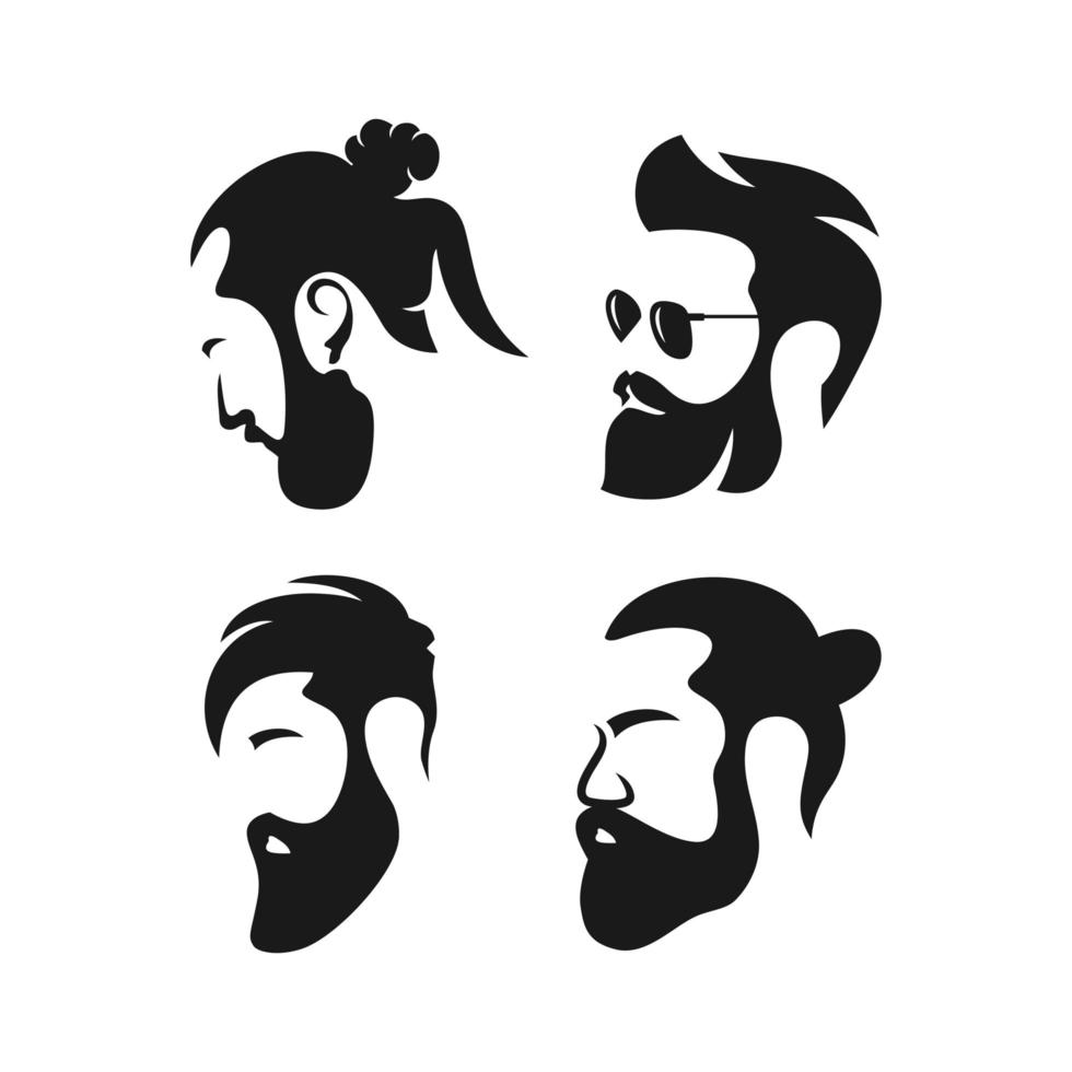 logotipo de peluquería para hombres vector