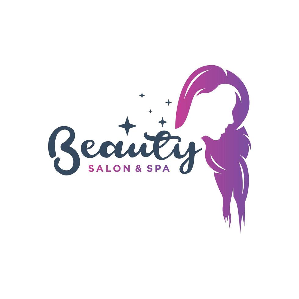 logo de peluquería y belleza vector