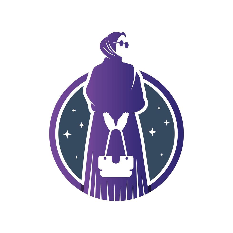 Muslim hijab fashion logo vector