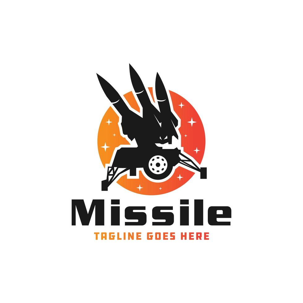 logotipo de misiles guiados del ejército vector