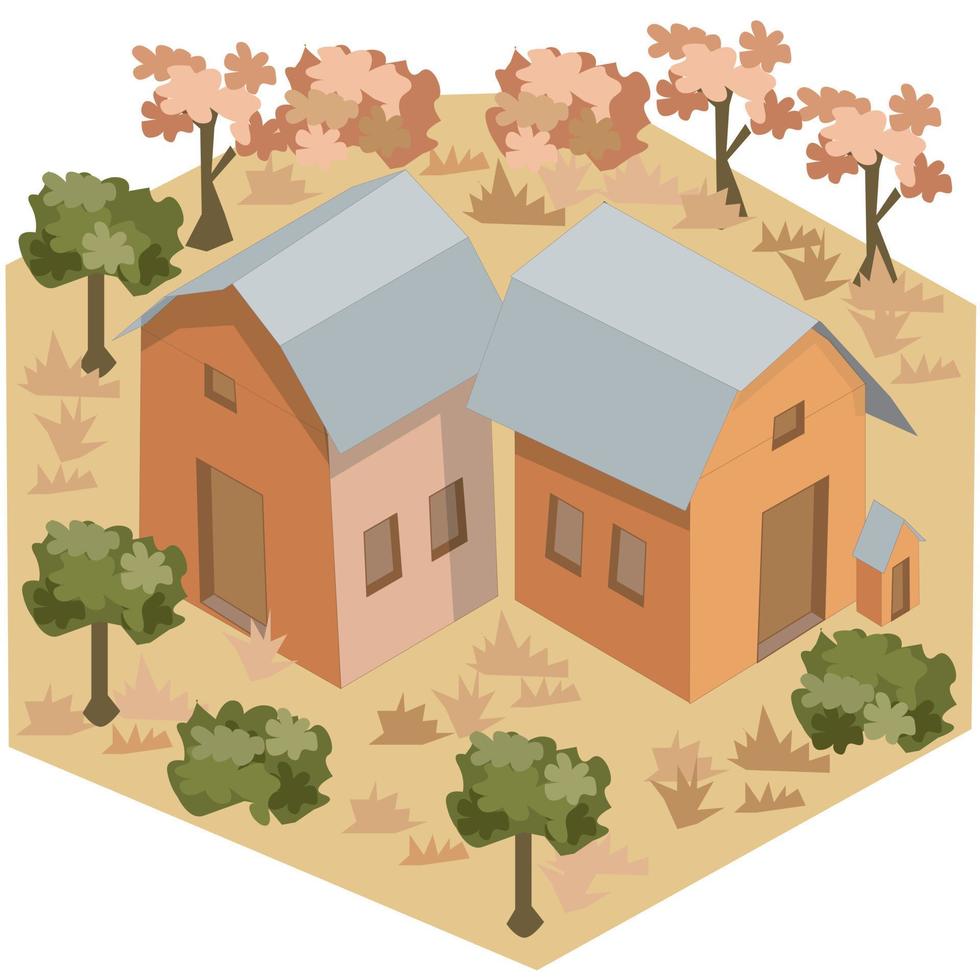 Isometric Cabin Illustration vector