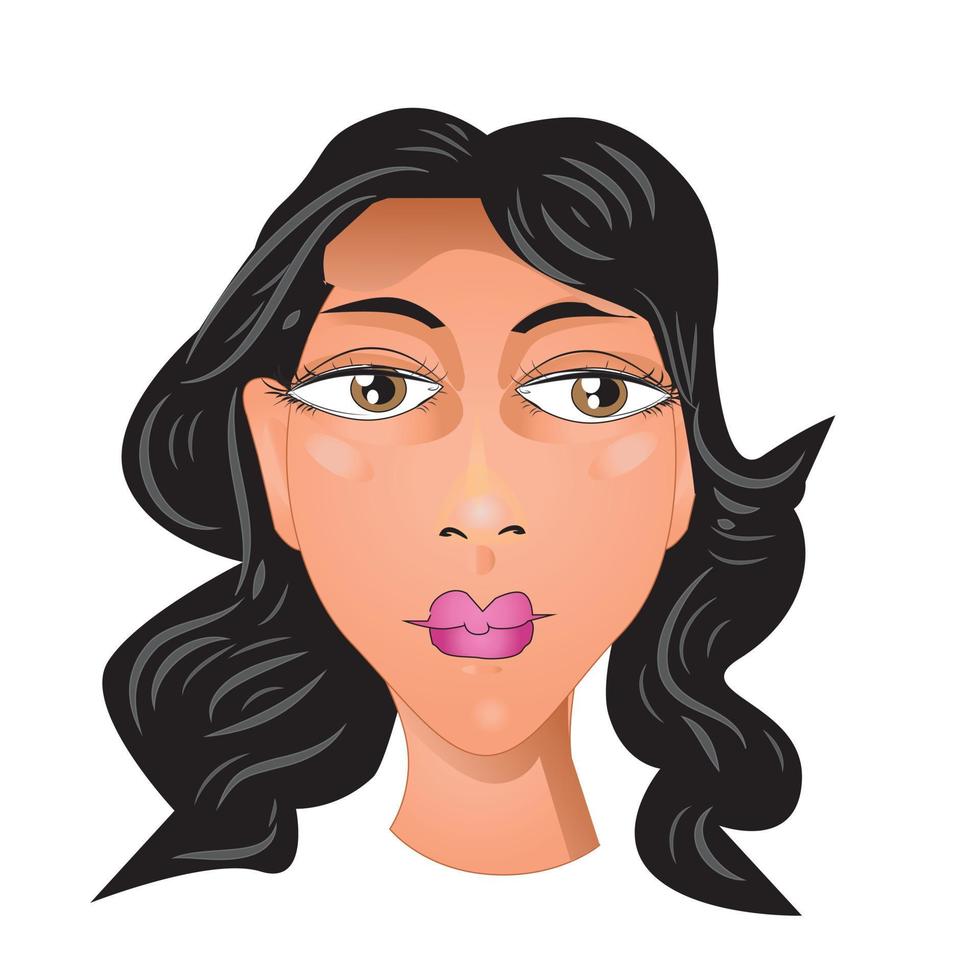 mujer cara ilustracion vector