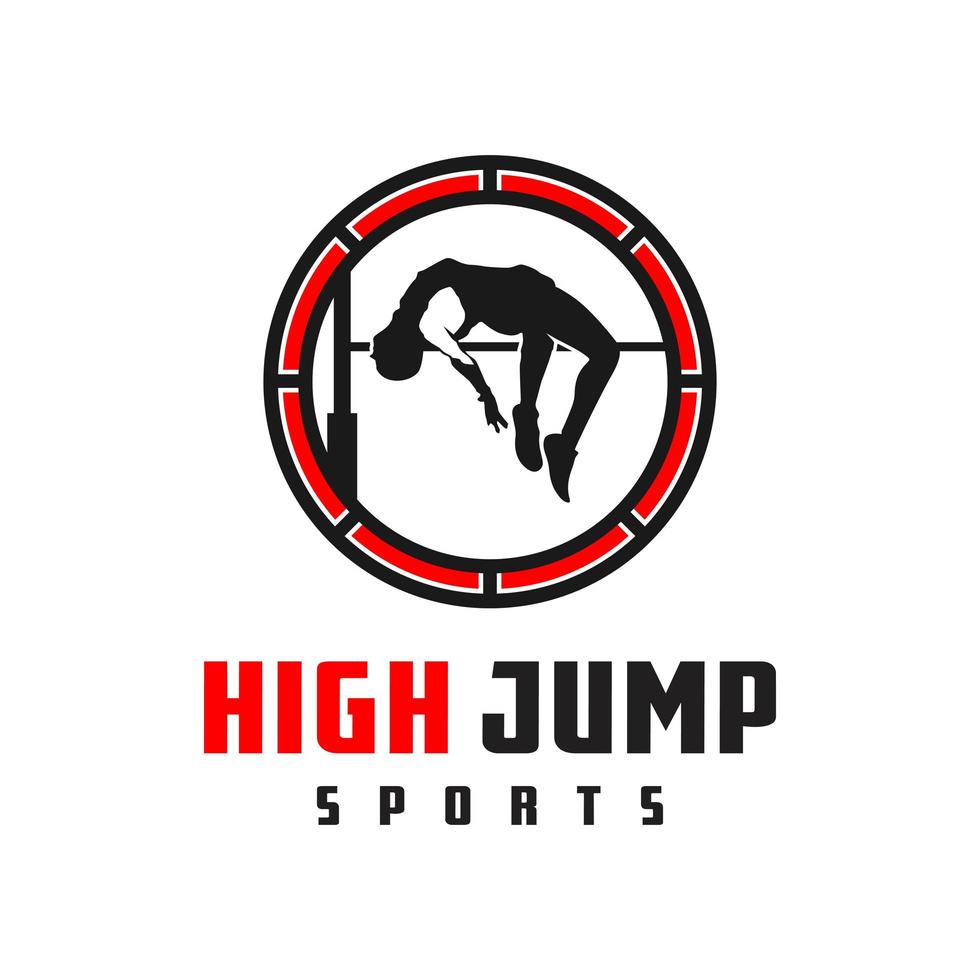 logotipo de salto de altura atlético vector