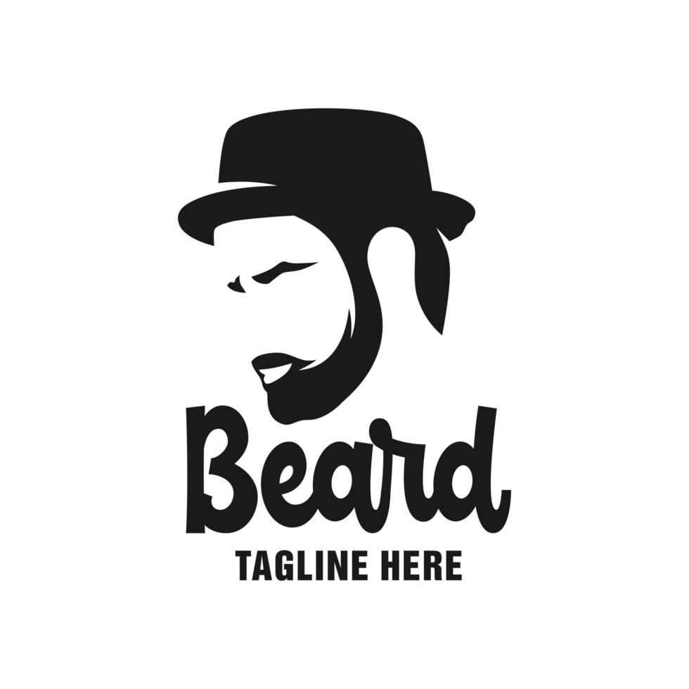 male beard care logo design vector