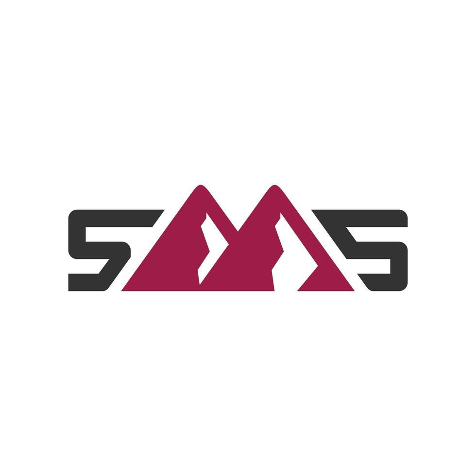 mountain logo letter SMS vector