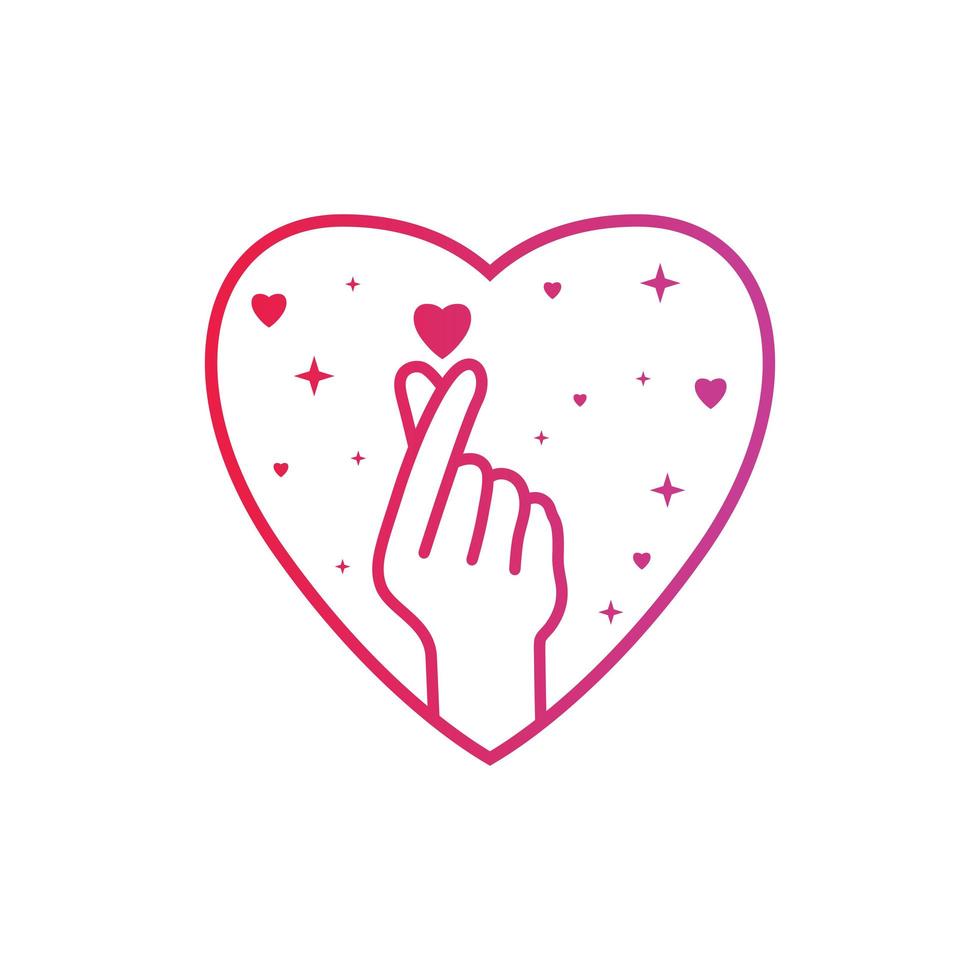 modern mini love korea logo vector