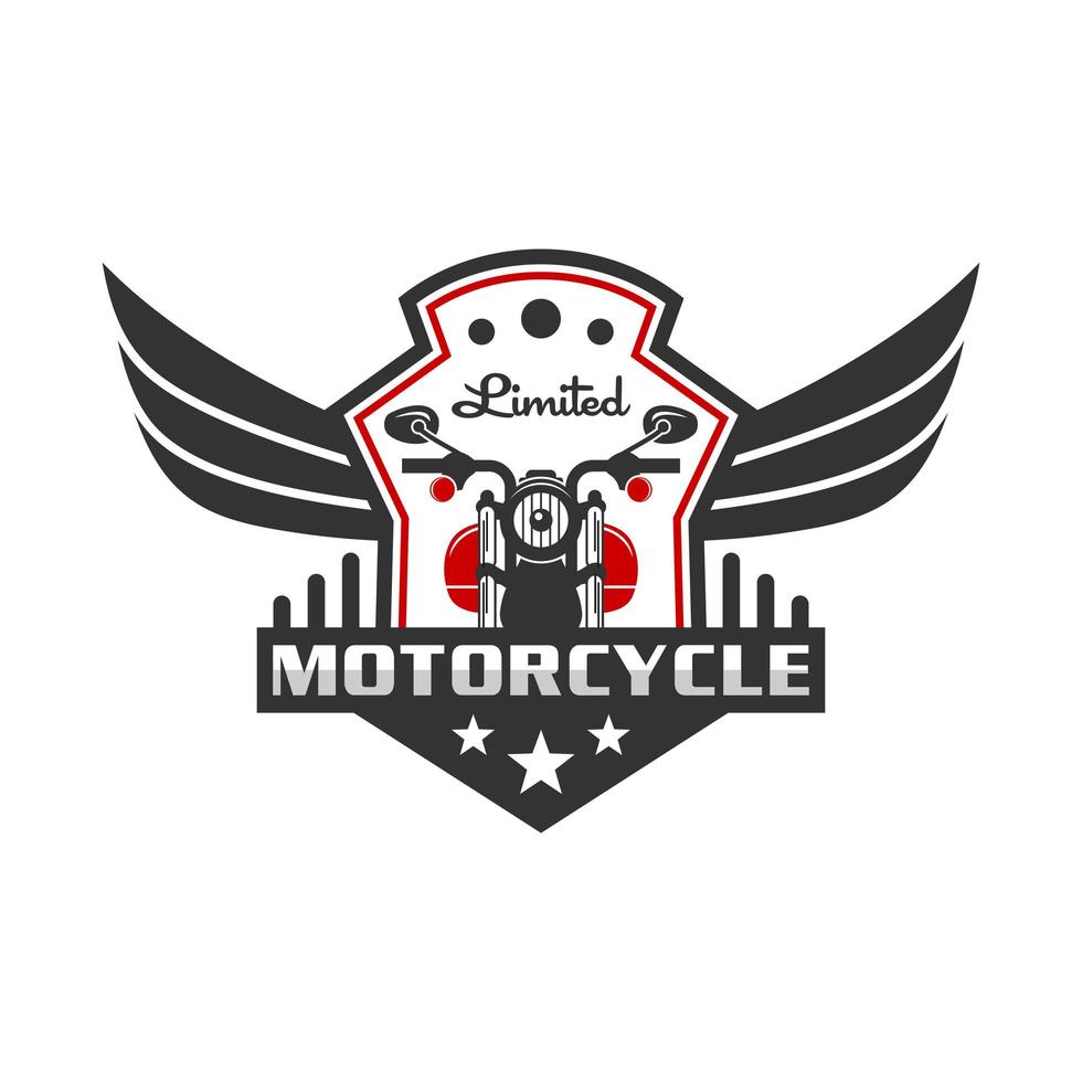 Diseño de logotipo de emblema de motocicleta retro o vintage vector