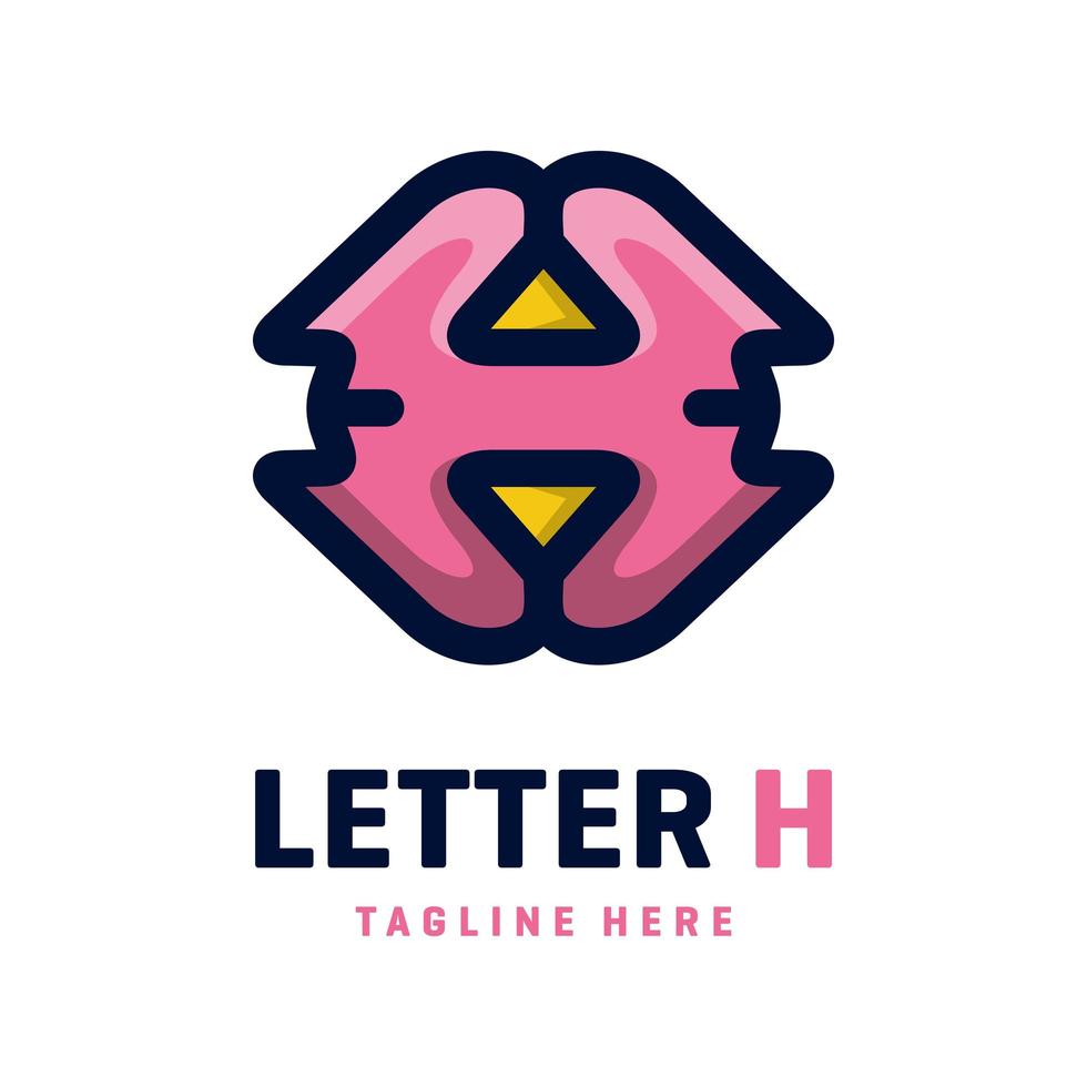 letter H logo design template vector