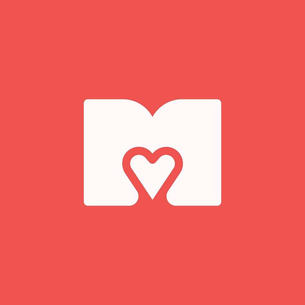 Letter M with Heart Shape Logo vector