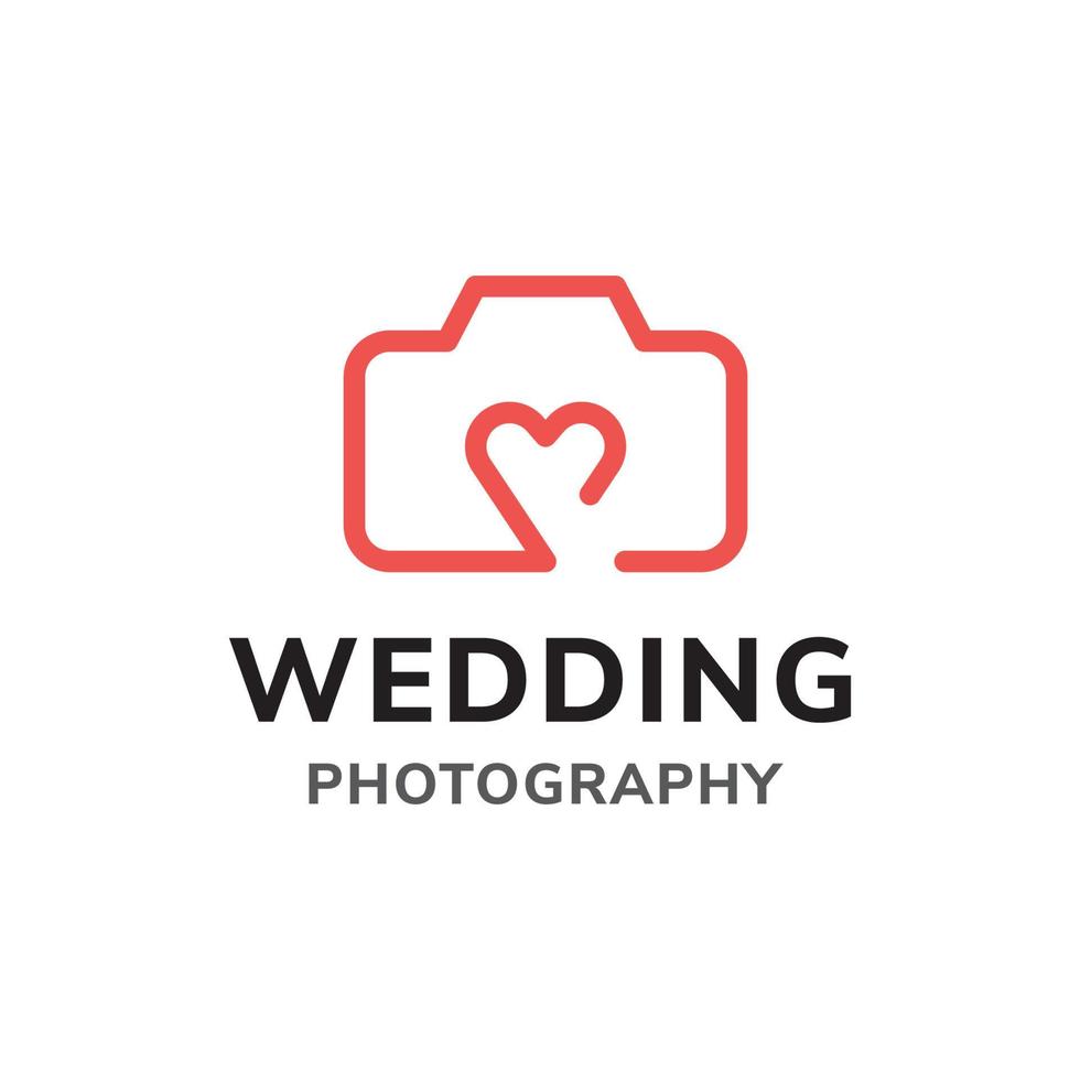 Camera and Heart Symbol Inside for Wedding Photography vector