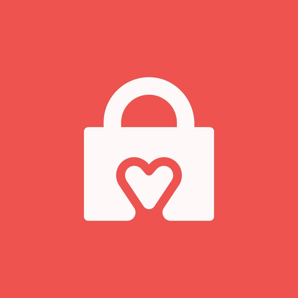 Padlock with Heart Symbol Inside for Security Apps vector
