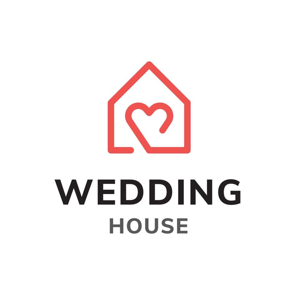 House and Heart Symbol for Real Estate House vector