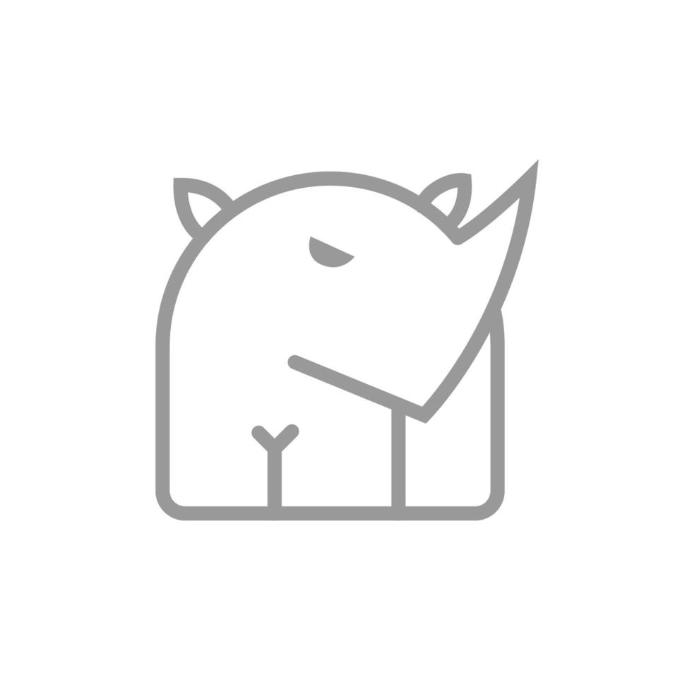 Rhino Logo Icon Symbol Lined Vector Graphic Design