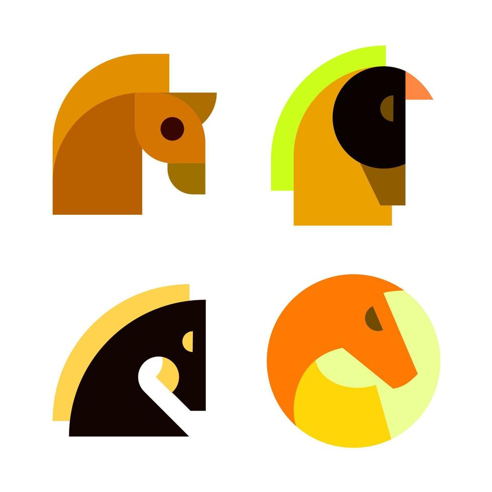 Horse Logo Icon Symbol Vector Graphic Design Set