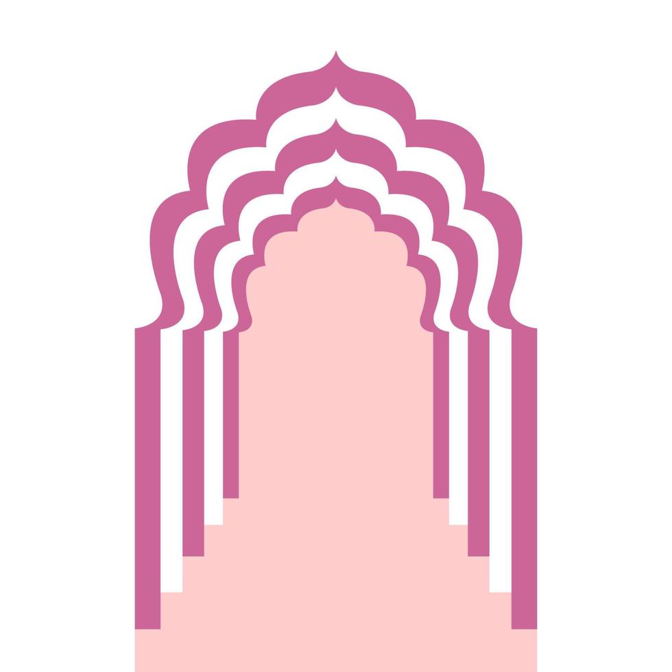 ilustración vectorial en un estilo plano, entrada de arco de color rosa sobre un fondo blanco vector