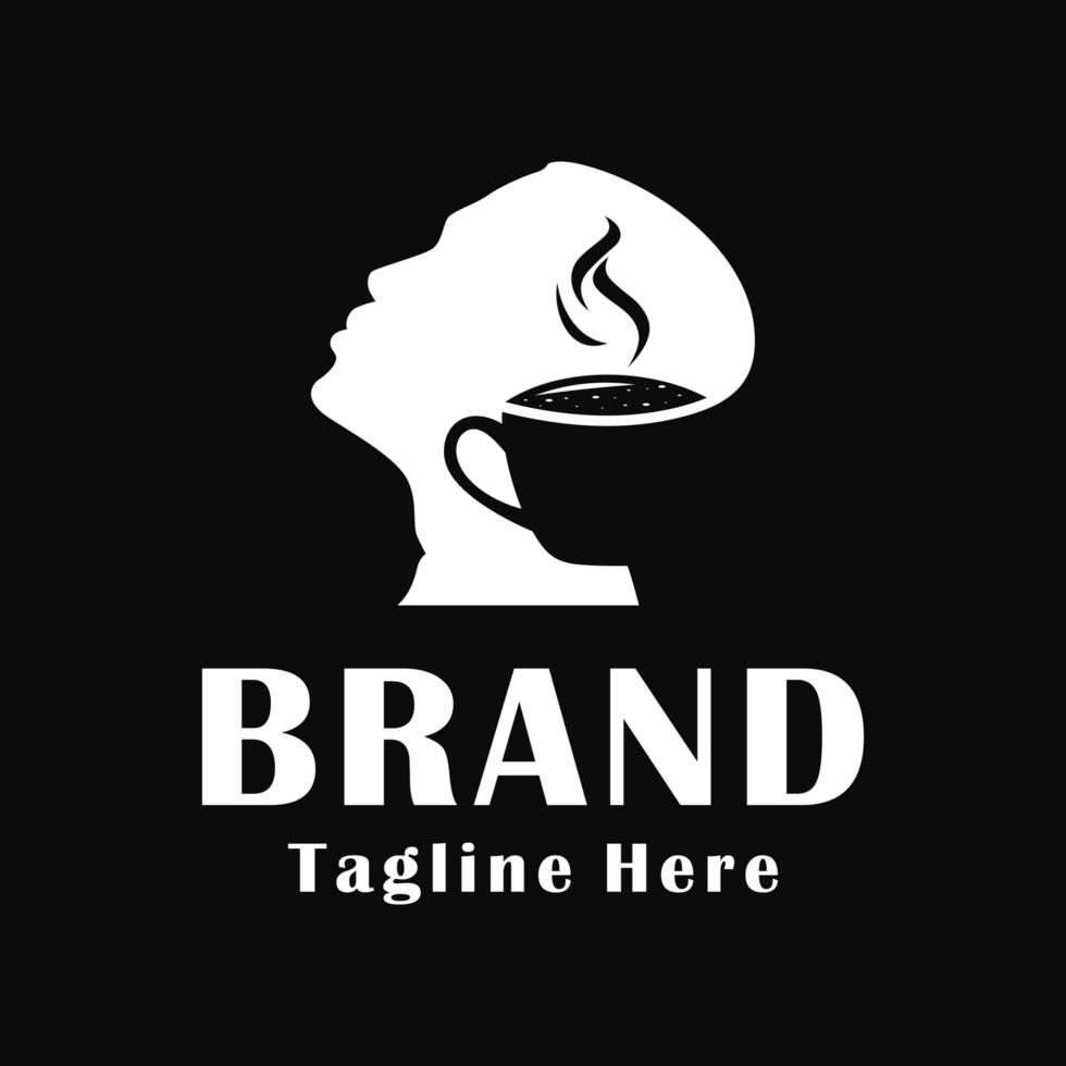 men's coffee logo design vector