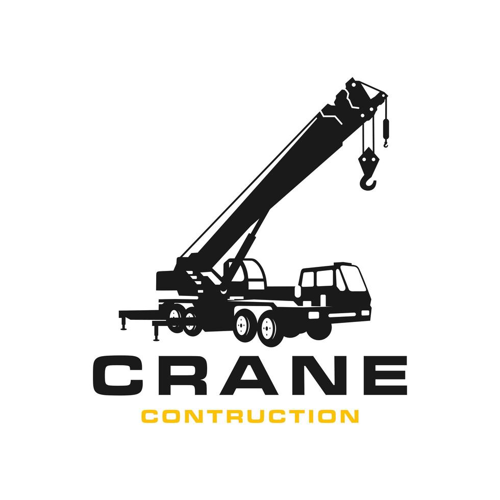 Silhouette transport crane logo vector