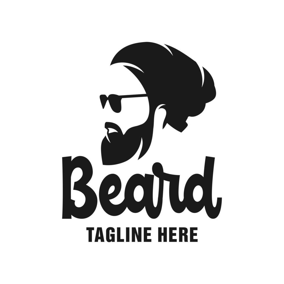 male beard care logo design vector