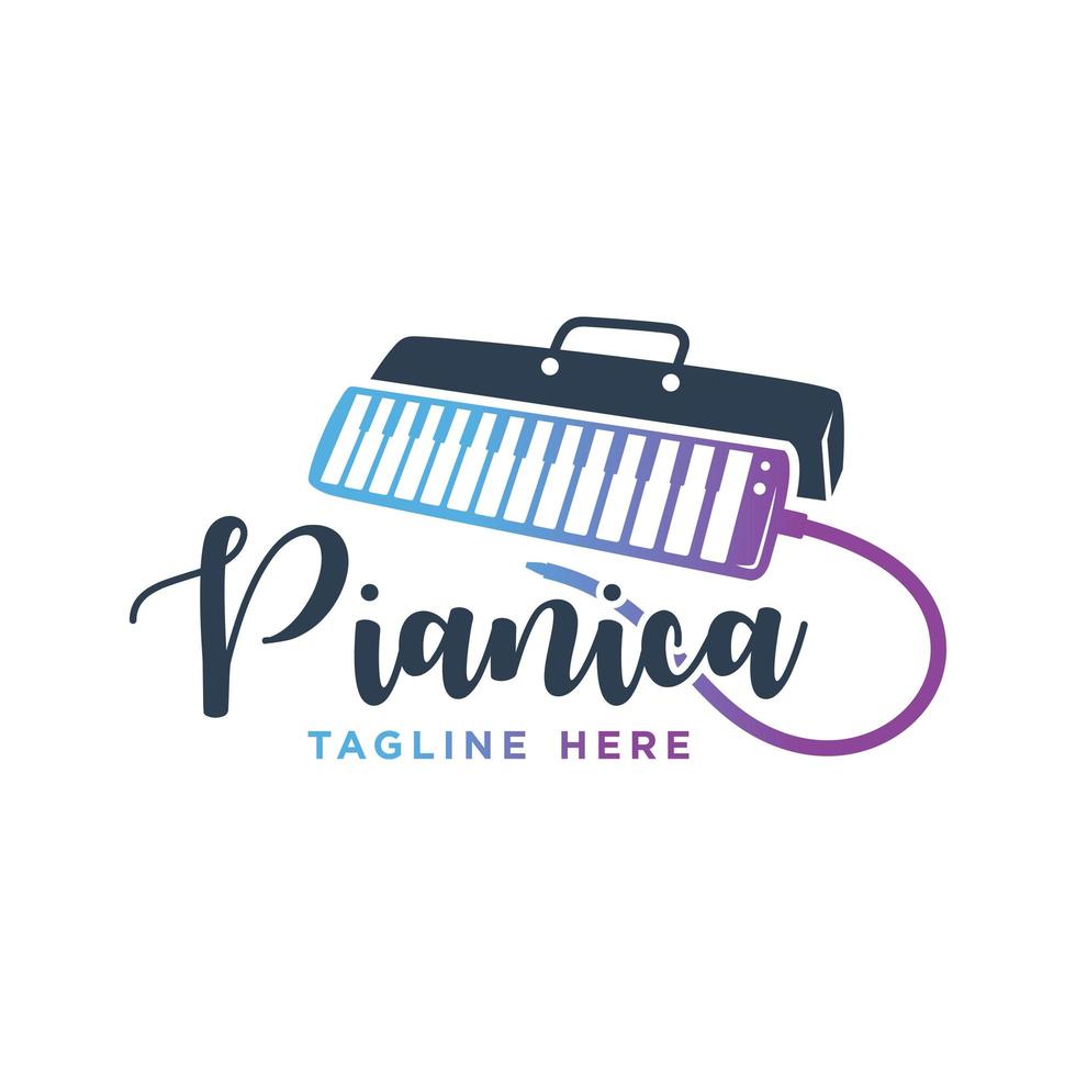 logo de instrumento musical pianica vector