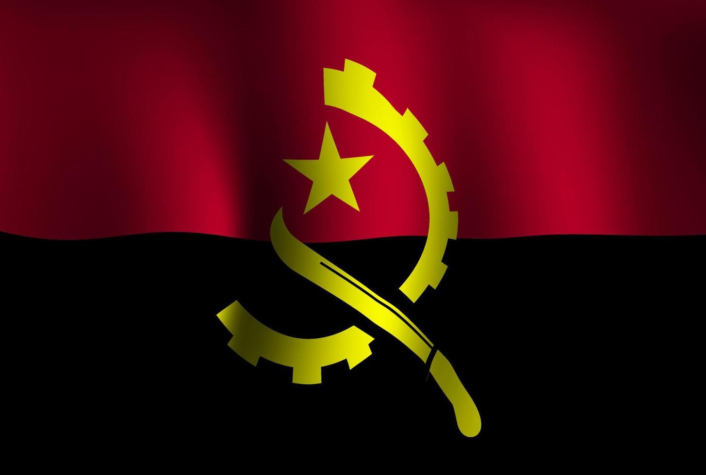 Fondo de bandera de angola ondeando 3d. fondo de pantalla de la bandera del día de la independencia nacional vector