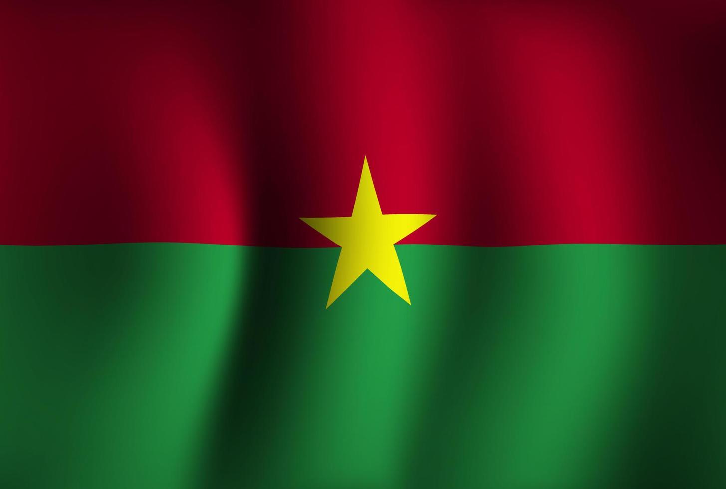 Fondo de bandera de burkina faso ondeando 3d. fondo de pantalla de la bandera del día de la independencia nacional vector