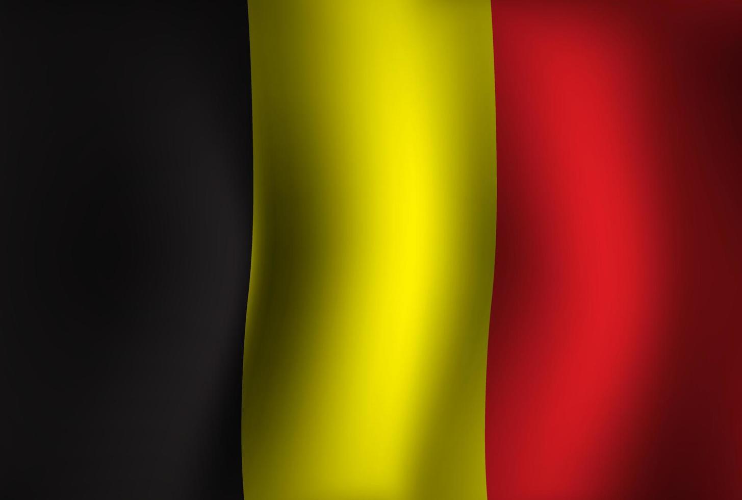 Fondo de bandera de Bélgica ondeando 3d. fondo de pantalla de la bandera del día de la independencia nacional vector