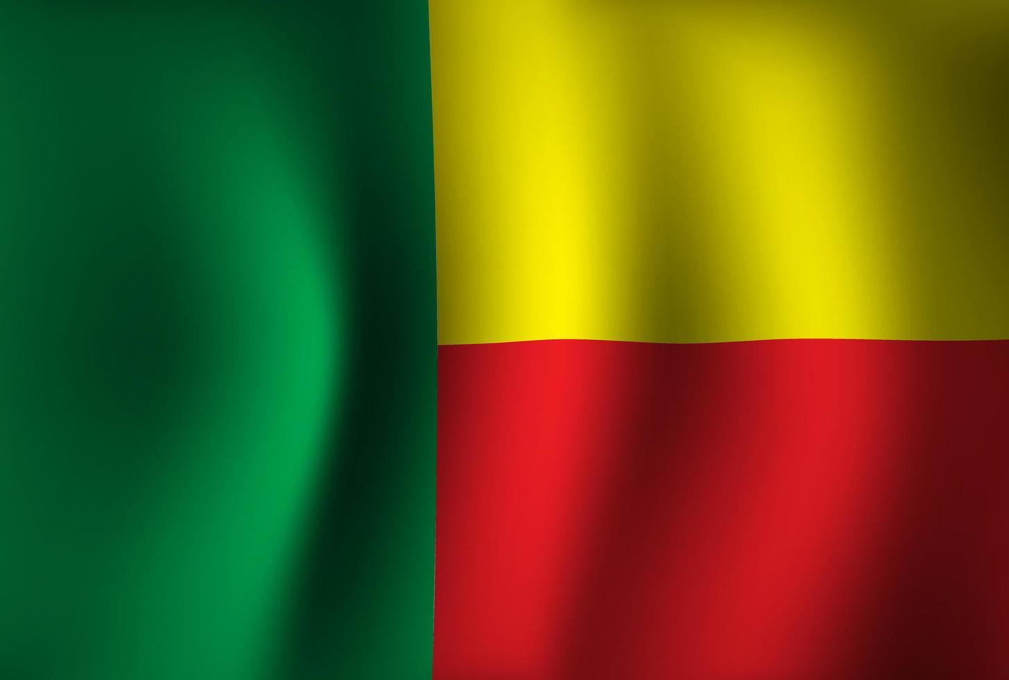 Benin Flag Background Waving 3D. National Independence Day Banner Wallpaper vector