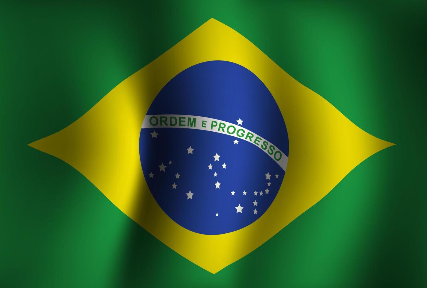 Brazil Flag Background Waving 3D. National Independence Day Banner Wallpaper vector