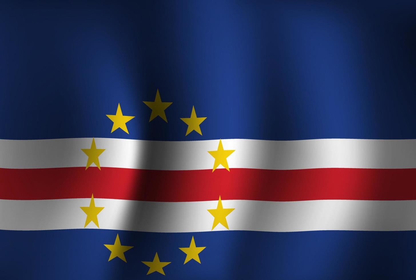 Fondo de bandera de cabo verde ondeando 3d. fondo de pantalla de la bandera del día de la independencia nacional vector