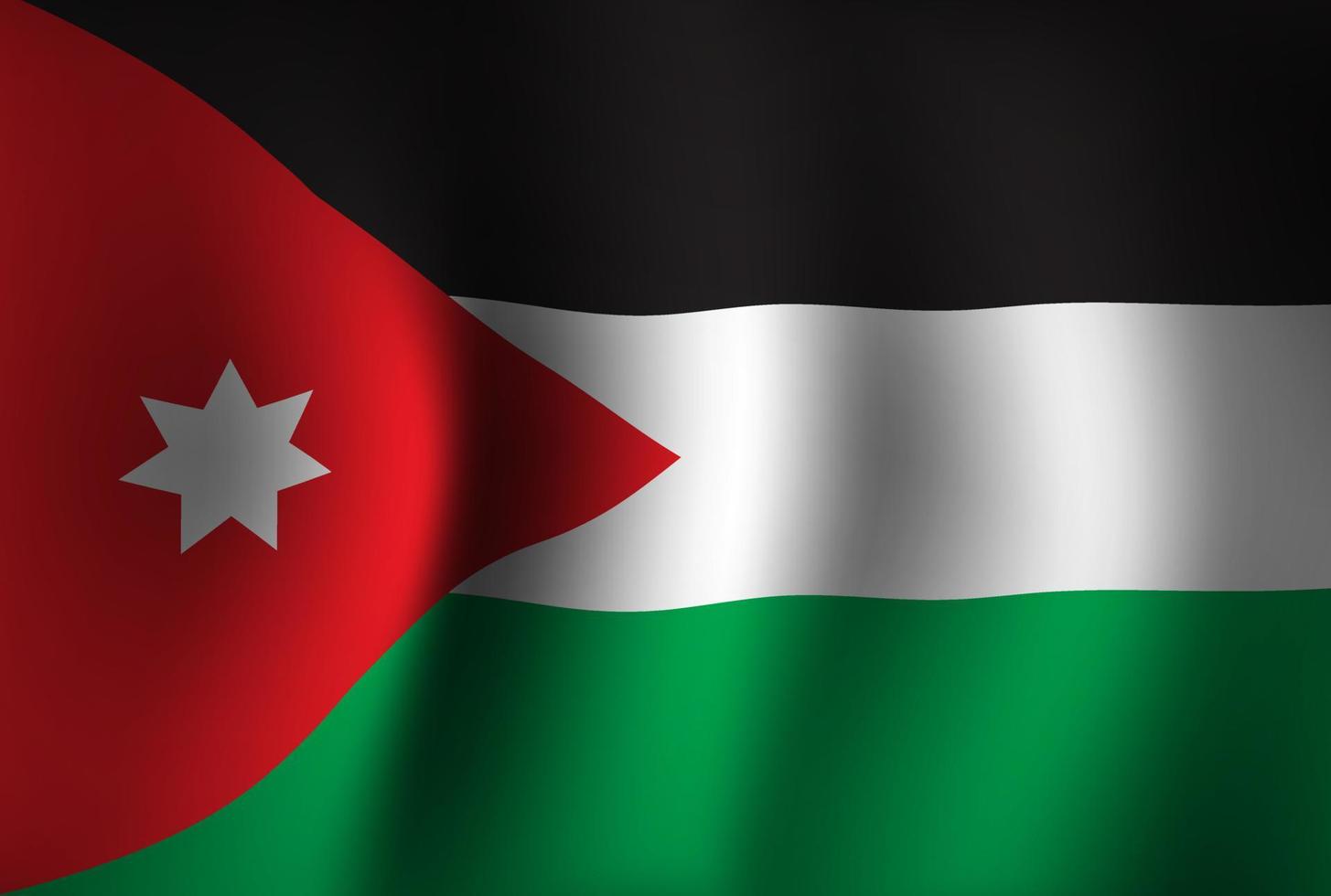Jordan Flag Background Waving 3D. National Independence Day Banner Wallpaper vector