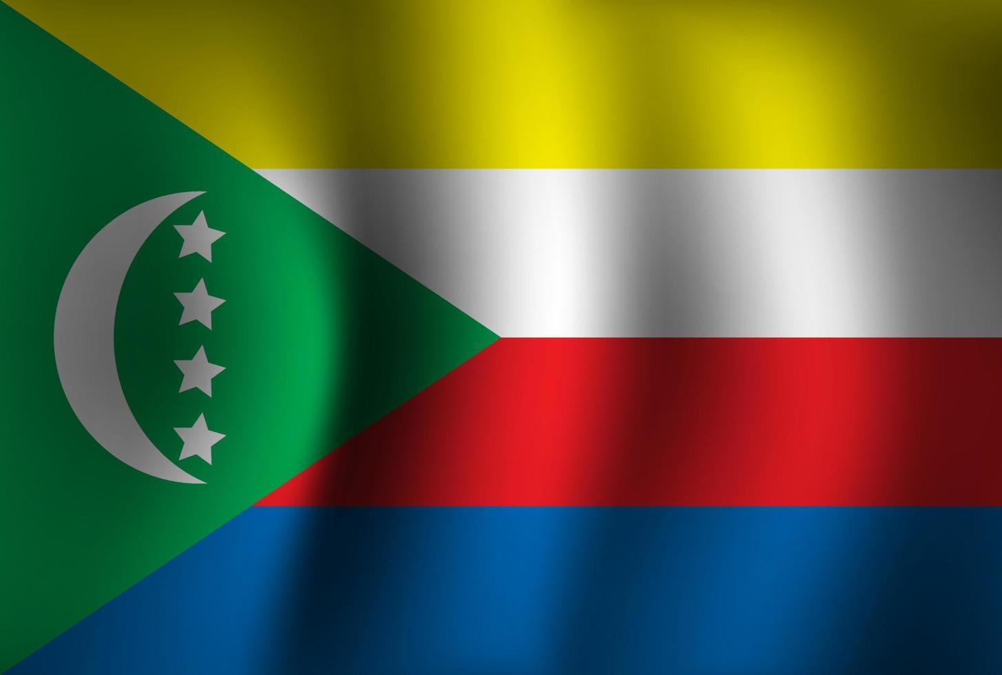 Comoros Flag Background Waving 3D. National Independence Day Banner Wallpaper vector