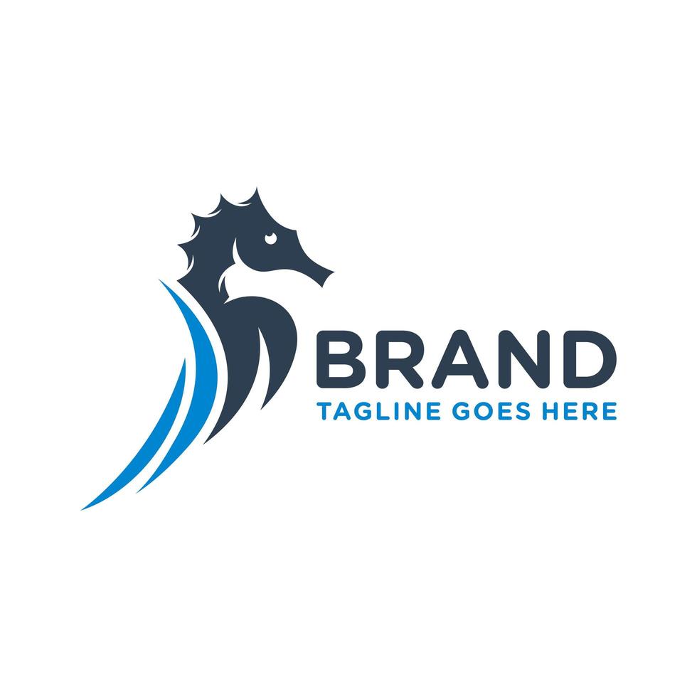 Seahorse animal logo design vector